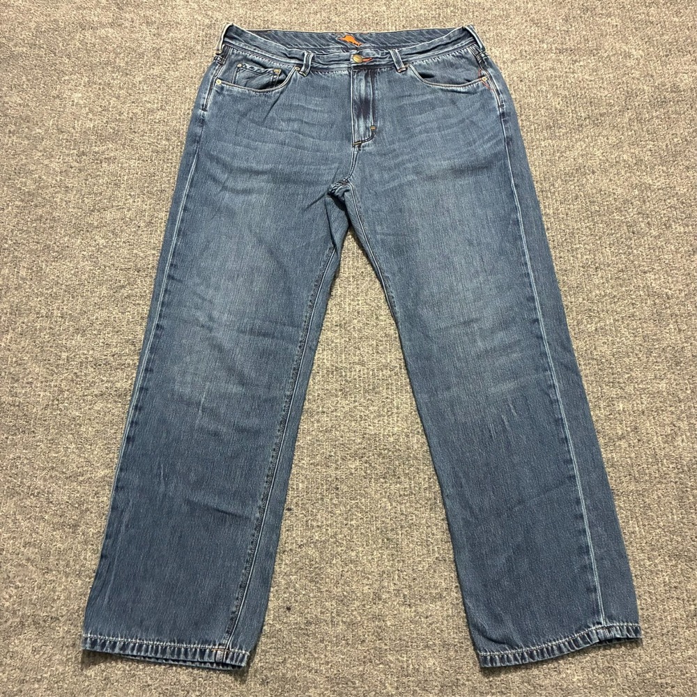 Tommy Bahama Mens Jeans Size 36x30 Standard Blue‎ Denim Straight Leg Mid Rise